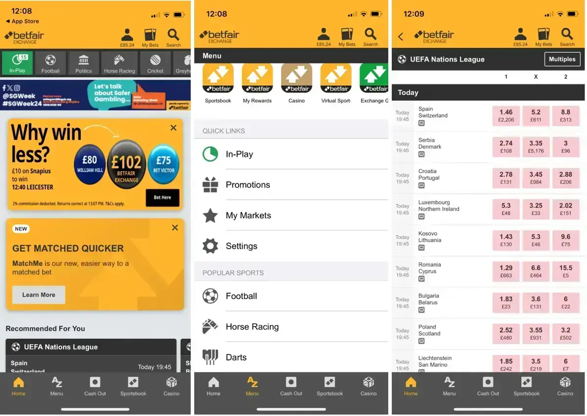 Betfair Képernyőkép 3